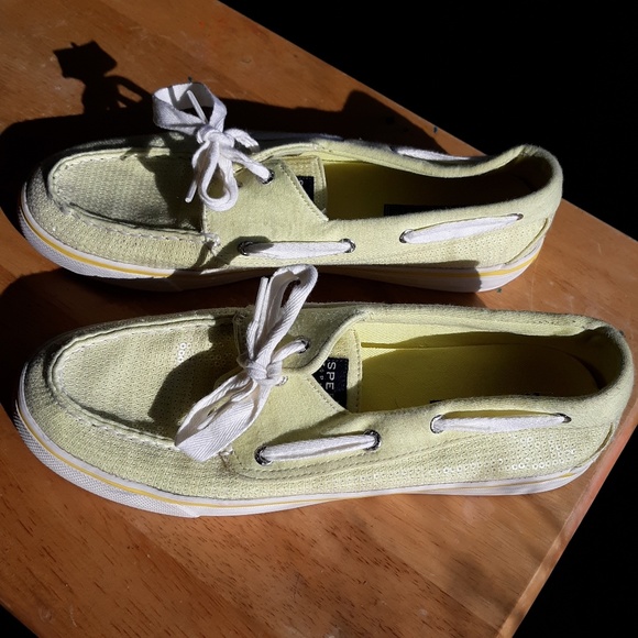 Sperrys Yellow Sparkle Womens 9.5M - Picture 4 of 5